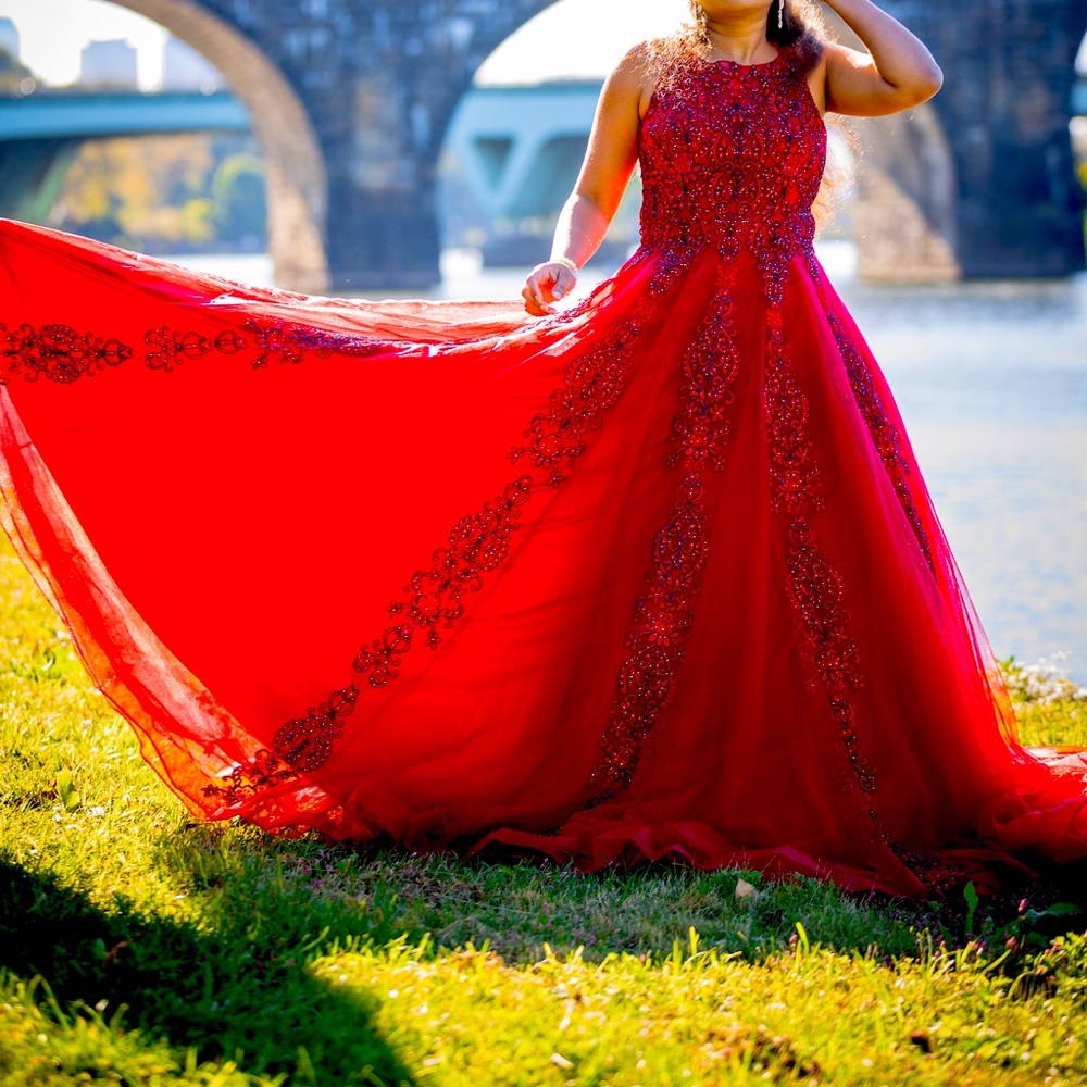 Beautiful wine red long Dress
